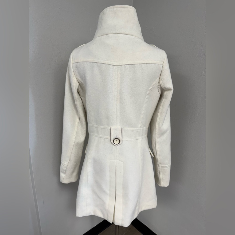 Joujou Women's Pea Coat Double Breasted, White Vintage,Tapered,Size Small - Picture 6 of 10